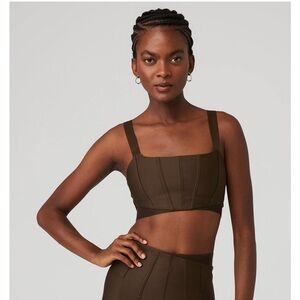 NWT Alo Airlift Corset Bra - Espresso